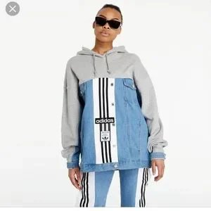 アディダスadidas×dry clean onlyデニムパーカー アディダス デニム フードパーカー adidas レディース 完売
